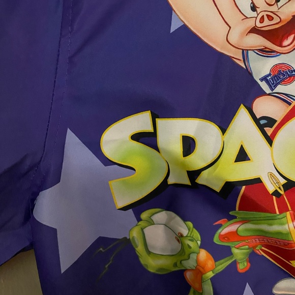 Space Jam Members Only Jacket Mens XL Purple Long Sleeve Hooded Windbreaker - Picture 2 of 9